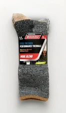 NEW Dickies 3pr BROWN/GRAY Wool Blend Midweight Thermal Crew Socks Size 6-12