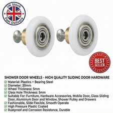 2x Single Shower Screen Door Rollers Runners Wheels 20mm Replacement