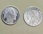 1/10th .999 Silver Buffalo & Indian stare Down (LOT OF 2)