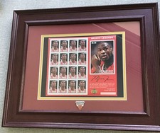 Michael Air Jordan NBA Basketball Chicago Bulls Framed Full Sheet Postage Stamps