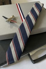 Thom Browne Classic Striped 78% Wool & 22% Silk Tie Made in USA - SOLD OUT!