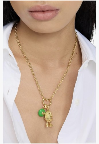 Kate Spade M&M Statement Pendant Necklace Green Peanut M&M Candy Novelty NWT