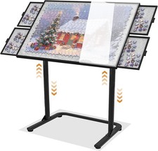 Puzzle Table with Drawers 1500Pcs with Adjustable Height up Angles Upgraded