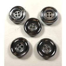 7/8" Silver Ridged 4 Hole Sewing Buttons Jackets, Blouse 5 Replacement vn