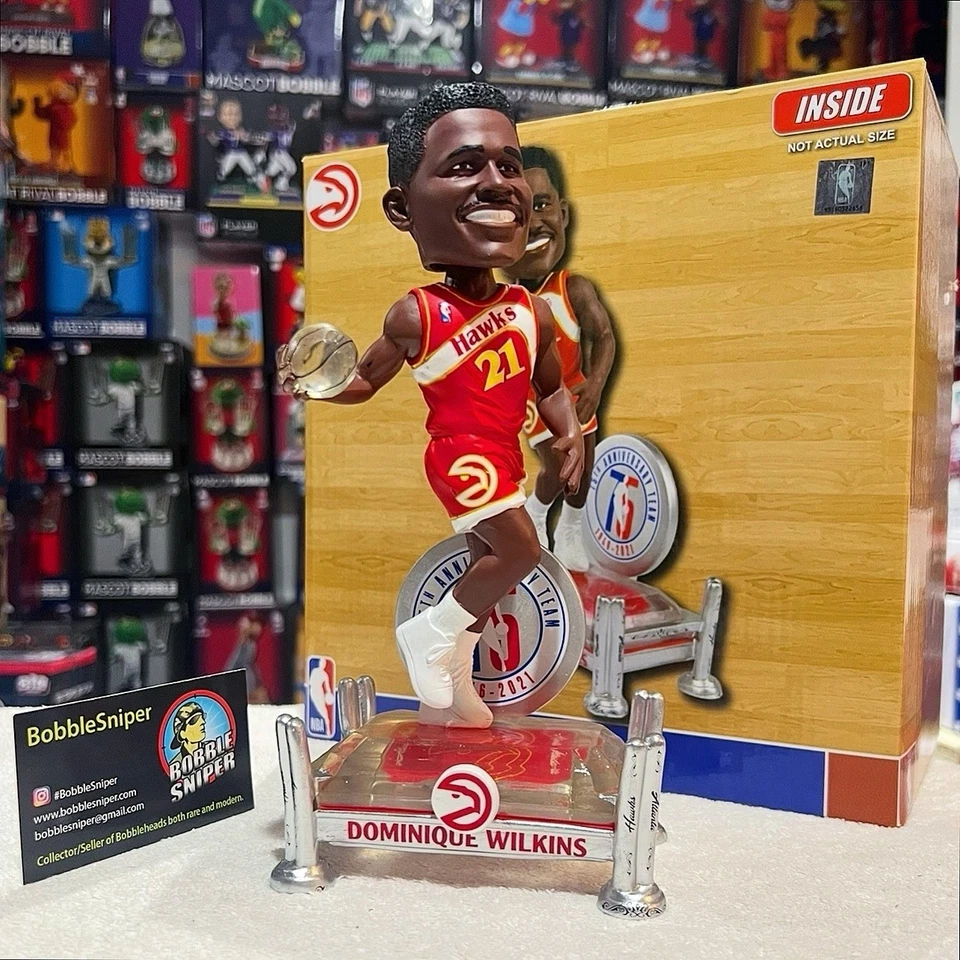 DOMINIQUE WILKINS Atlanta Hawks Legend 75th Anniversary Exclusive NBA Bobblehead - Image 2 of 4