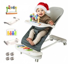 CuddoBaby Baby Bouncer 4-in-1 on Wheels Detachable Pianos, Feeding Tray 3-L...