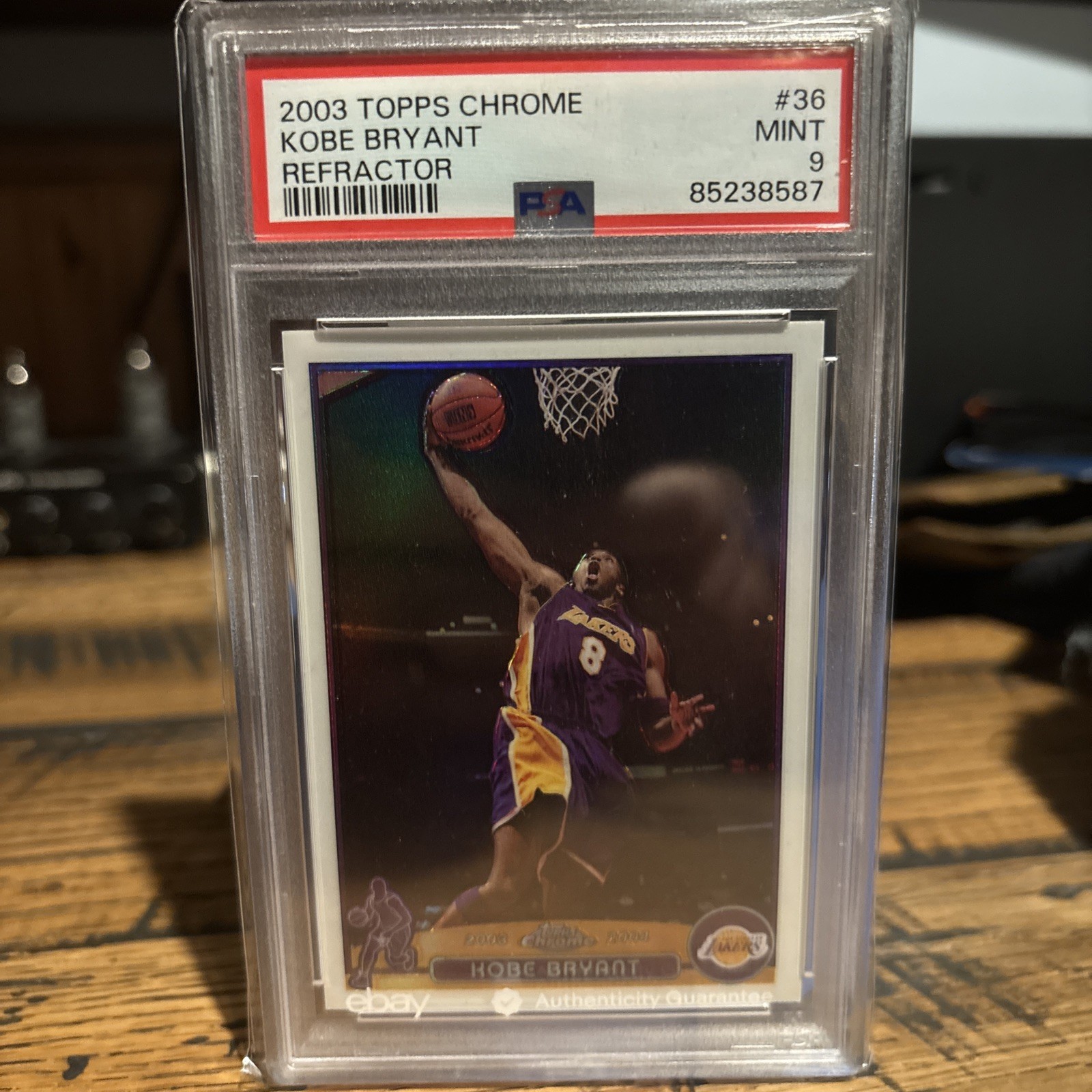 2003-04 Topps Chrome Kobe Bryant Refractor #36 Lakers PSA 9