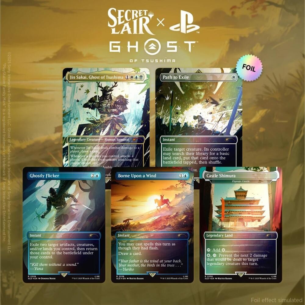 未使用品 MTG Secret Lair x Ghost of Tsushima MTG Secret Lair x Ghost of Tsushima Rainbow Foil Edition