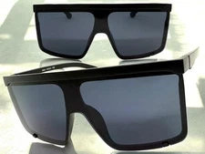 Oversize Exaggerated Modern Retro Shield SUNGLASSES Huge X Large Big Black Frame
