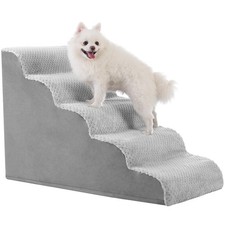 Dog Stairs Ramp, Curved 5-Step Dog Steps for Small Dogs and Cats, Pet Stairs ...
