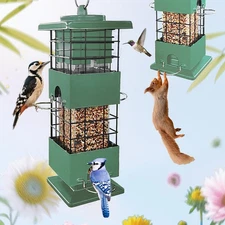 Bird Feeder Squirrel Proof for Outdoors Hanging, 3Lbs Metal Heavy Duty Birds ...