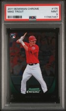 2011 Bowman Chrome Mike Trout ROOKIE PSA 9 MINT RC #175 Angels RED Jersey ~7467