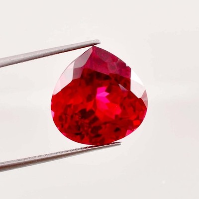 AAA+ Flawless 13 x 13 mm Natural Blood Red Ruby Loose Gemstone (GIT Certified)
