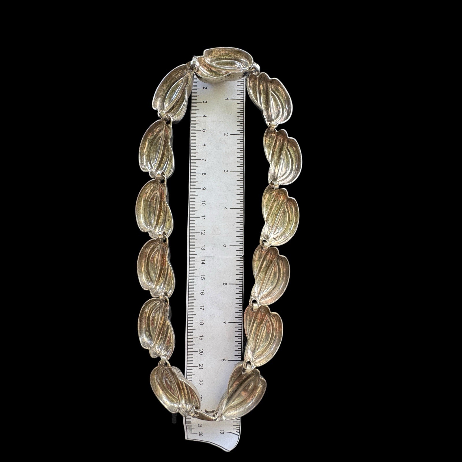 Vintage Silver Tone Panel Link Statement Collar N… - image 18