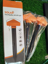 Solar Mole Repeller w/ LED Light 2 Pack - Orange & Black