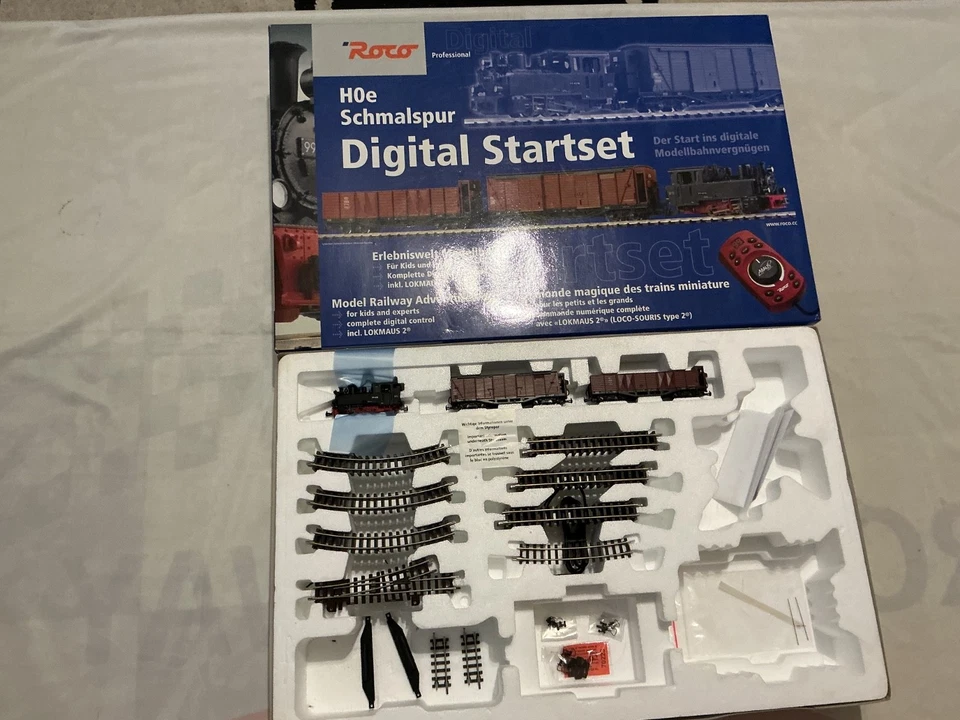 Roco Professional Startset 31020 H0e Digital Dampflok Waggons Gleise Weichen OVP