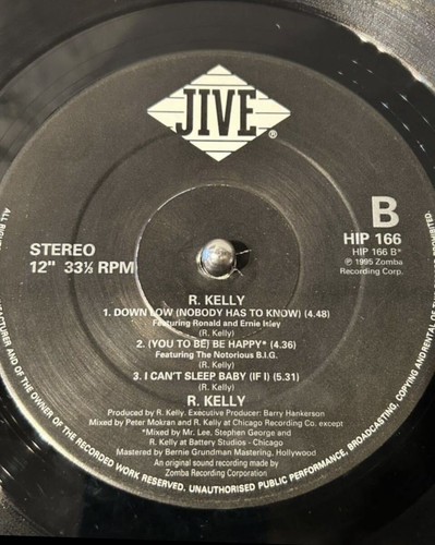 R. Kelly S/T R. Kelly 2LP Vinyl 1995 UK Original Jive Record HIP 166 - Picture 5 of 5