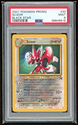 2001 SCIZOR BLACK STAR PROMO PSA 9 MINT #33 POKEMON CARD GAME TCG