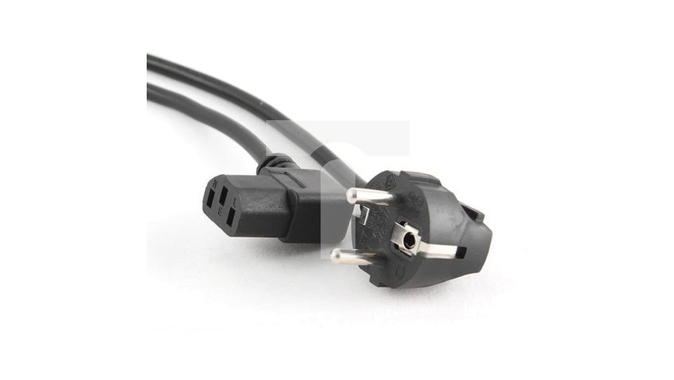Angled power cable CEE 7/7 - IEC 320 C13 1.8m VDE black CA-C13C-12CC-0018 /T2UK