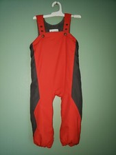 COLUMBIA RED GRAY LINED SNOW SNOWBOARD PANTS BIBS OVERALL SUSPENDER TODDLER 3T