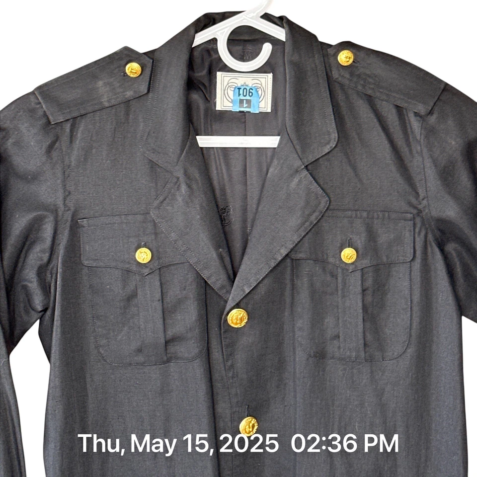 Wathne Linen Jacket Womens Size 2 Black Utility Jacket Belted Lined Vintage USA - Image 2 of 4