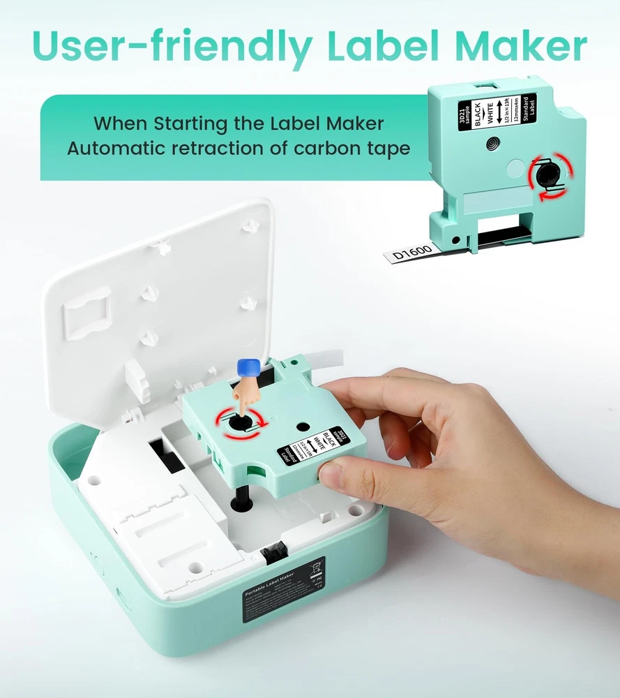 Bluetooth Label Maker D1600 with Tape - Portable Handheld Labeling Machine Bluetooth Label Maker D1600 with Tape - Portable Handheld Labeling Machine