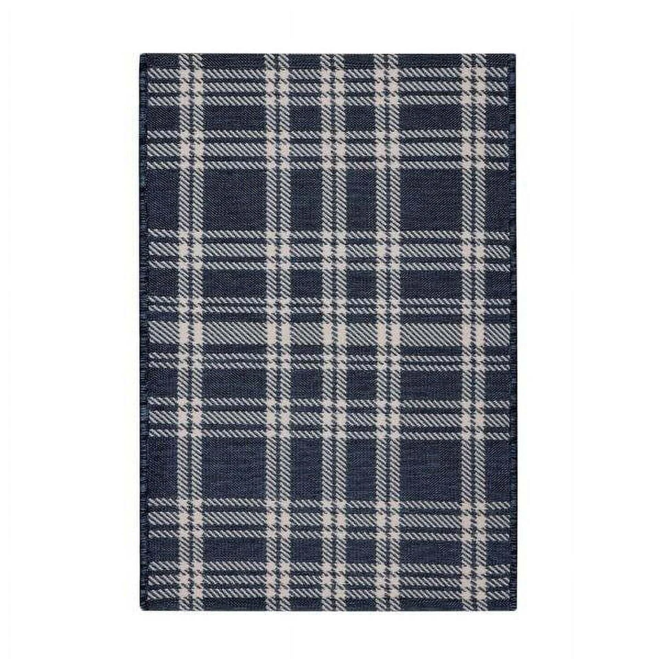 Двусторонний ковер в клетку и полоски Better Homes & Gardens для помещений/улицы 2 фута x 3 фута - Изображение 2 из 4