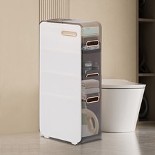 Narrow Bathroom Floor Cabinet Storage Organizer Toilet Cupboards Paper Holder