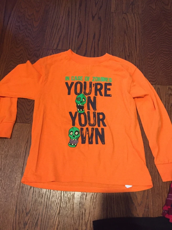 Lote de 3 camisas masculinas tamanho 8 M xadrez botão para baixo zumbis manga longa iniciante excelente estado usado - Imagem 2 de 4