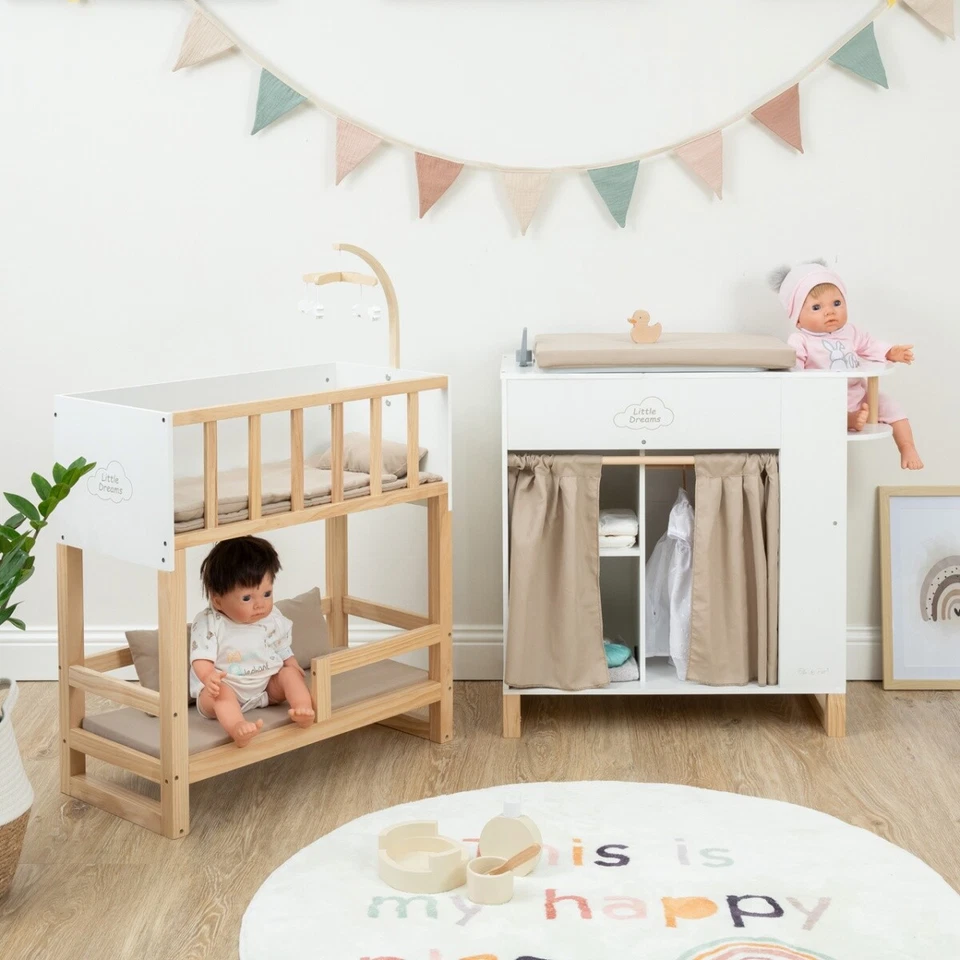 Großes Puppenpflegecenter NURSERY 6in1 aus Holz Puppenbett Puppenschrank Wanne - Bild 4 von 4