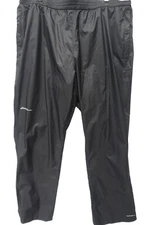 EDDIE BAUER~NEW!!~BLACK NYLON RIPSTOP 'WEATHEREDGE' WATERPROOF RAIN PANTS MENS L
