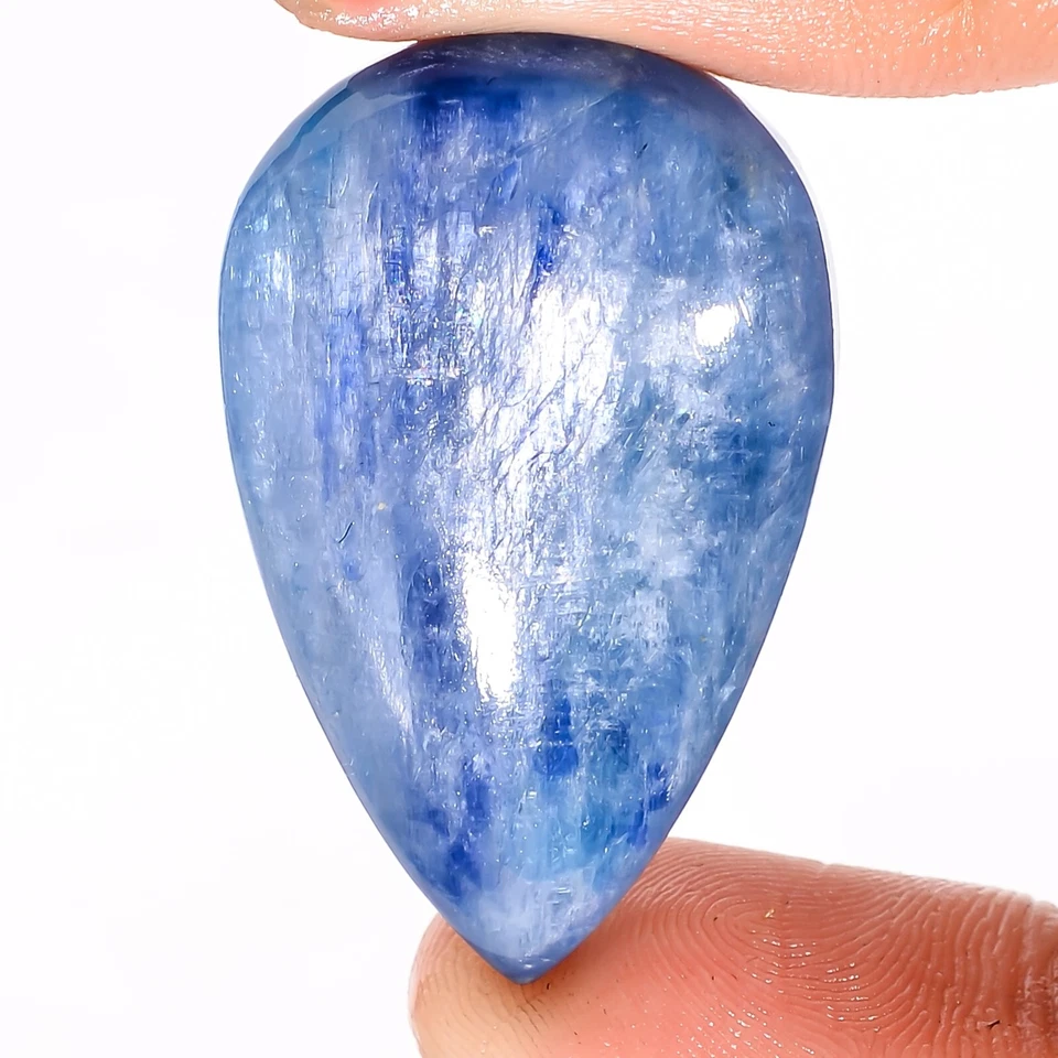 Brasil 58,05 quilates 100 % cianita azul natural forma de pera cabujón piedra preciosa 21x34x8 mm Foto 2 de 4