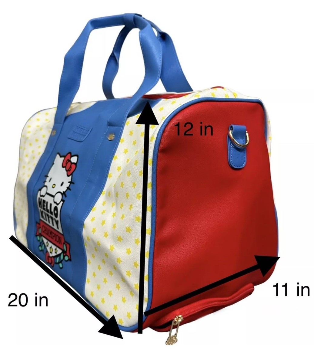 Sanrio Hello Kitty Bioworld Rolling Duffle Luggage Carry-On Travel