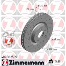 ZIMMERMANN 2x Bremsscheibe vorne &Oslash;360 mm f&uuml;r Mercedes-Benz SL R230 55 A M G