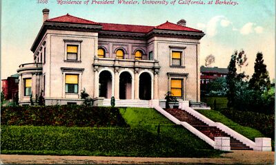 Berkeley CA UC Residence President Wheeler Postcard unused 12129