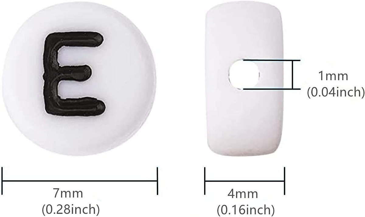 Bxwoum 100PCS White Round Acrylic Letter Beads - 4x7mm Alphabet Beads For DIY Jewelry Making - View #7