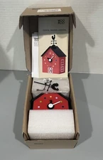 New Kookoo Red Barn Farmhouse Cuckoo Clock Country Kitchen Decor Rooster