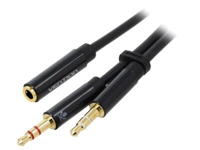 BBTBY Kabel Jack 3,5mm 4pin Busche,Jack 3,5mm Stecker 3pin x2 0,3m VENTION