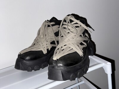 Rick Owens SS20 Megalace Tecuatl Tractor Sneaker Boots Black Size