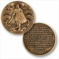 Armor of God Commemorative Challenge Coin High Relief Ephesians 6:10-12 - Medium