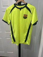 FC Barcelona Spain Jersey Yellow Short Sleeve Stadium Shirt Mens Size Medium