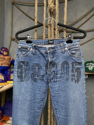 Dolce&Gabbana Vintage DG Jeans Size 28 Women Logo Avant Garde Blue Denim - Picture 3 of 24