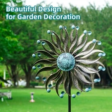 Wind Spinner Large Metal Dual Rotors Outdoor Windmills Patio Lawn Garden Art Dec