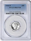 1944-D Mercury Silver Dime MS67FB PCGS