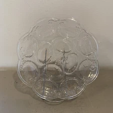 Vintage Anchor Hocking Savannah Rose Embossed Clear Glass Deviled Egg Plate ~ Ex