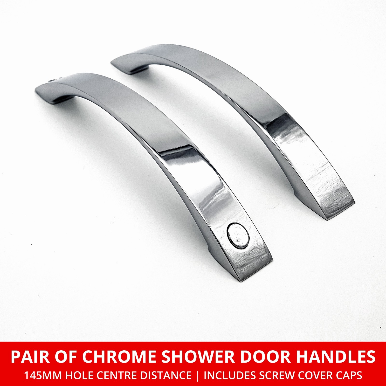 Pair of Shower Enclosure Door Handles Chrome 145mm Hole Centres 170mm Long eBay
