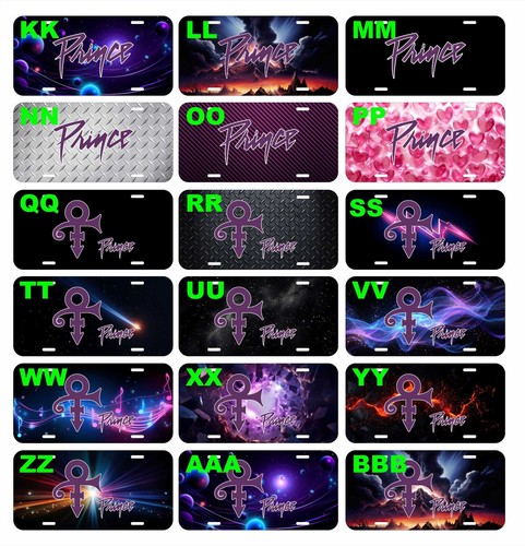 Prince License Plate Assorted Remember Car Tag Purple Rain Black Aluminum Metal - Picture 4 of 4