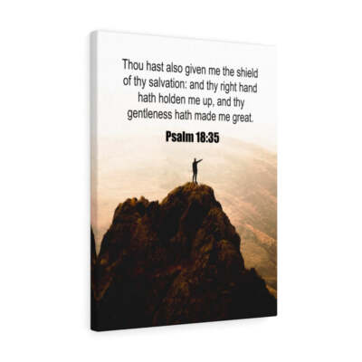  Psalm 18:35 Shield of Thy Salvation Christian Wall Art Print Re