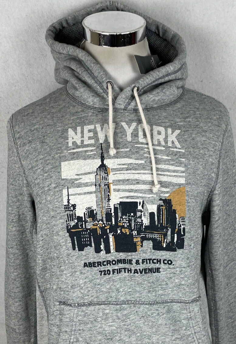 Abercrombie and Fitch New York Grey Hoodie New York Sklyline Size Medium M  NWT! | eBay