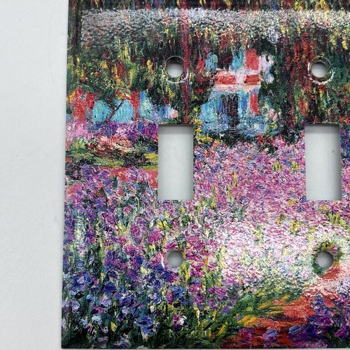 Mulberry Claude Monet Painted Double Metal Light Switch Cover - Picture 4 of 8